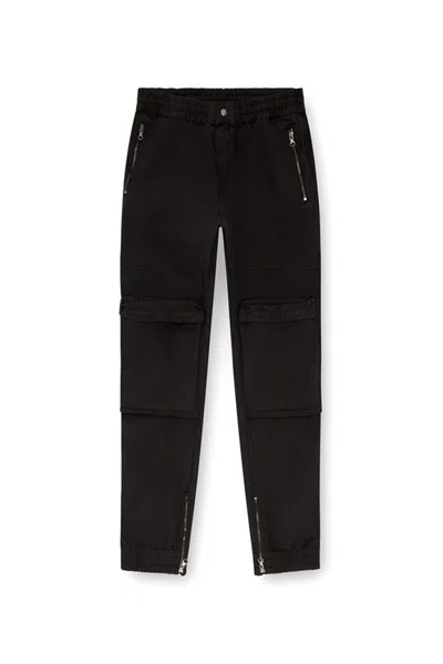Diesel Multicolor Relaxed Fit Trousers With Drawstring Waist In Black