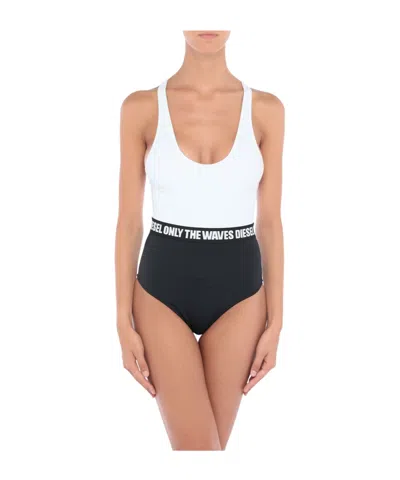 Diesel Multicolor Sleeveless Swimsuit In White