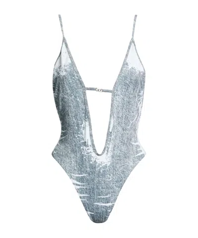 Diesel Multi-color Stretch Swimsuit In Gray