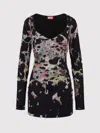 Diesel D-floci Burnout Mini Dress In Floral Viscose