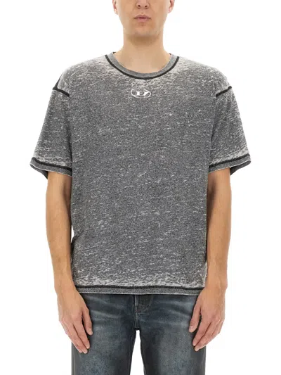 Diesel Multicolour Cotton-blend T-shirt In Gray