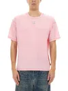 Diesel Multicolour Cotton Blend Tee In Pink