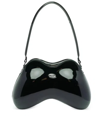 Diesel Multicolour Leather Play Double-d Shoulder Bag In Black