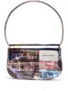 Diesel Multicolour Shoulder Bag With Unique Graphic Print And Versatile Design In Grey