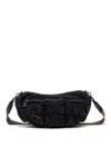 Diesel Multipocket Bag In Washed Denim In Black