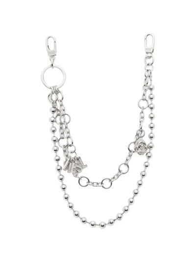 Diesel Multi-strand Charm Keyring In Silver