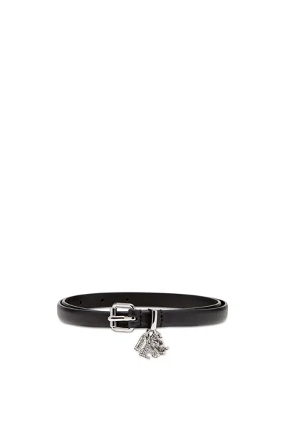 Diesel Nappa Leather Belt With Logo Charms