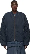 Diesel Navy D-bressy Denim Bomber Jacket In 01 Blue