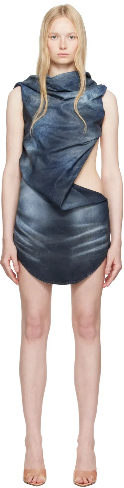 DIESEL NAVY DE-BREY-FSG DENIM MINIDRESS