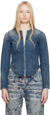 Diesel Navy De-gray-fsg Denim Jacket In 01