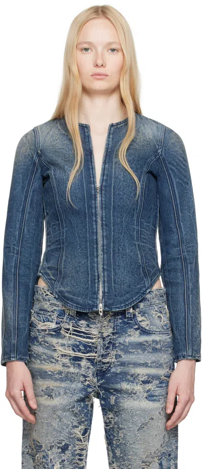 Diesel Navy De-gray-fsg Denim Jacket In 01