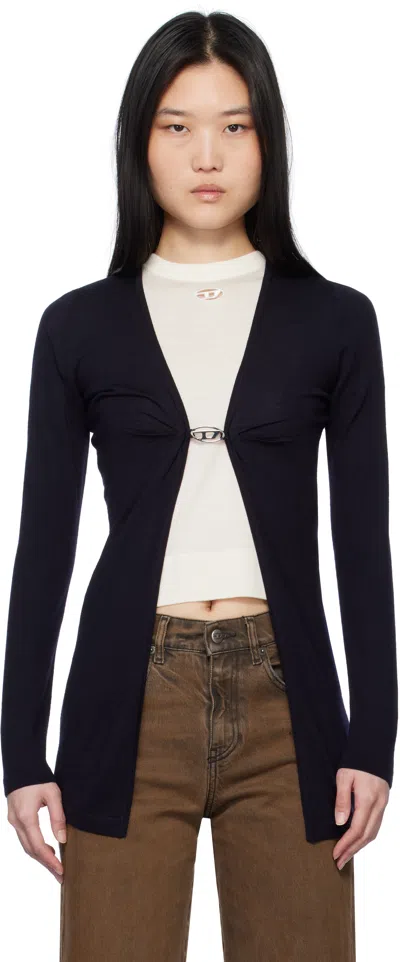 DIESEL NAVY M-PIERRY-LONG CARDIGAN