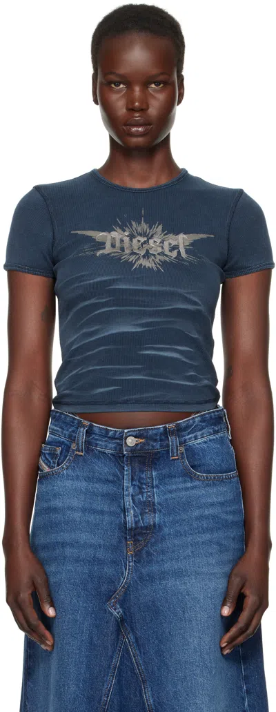 Diesel Navy T-ele-long-p2 T-shirt In 01