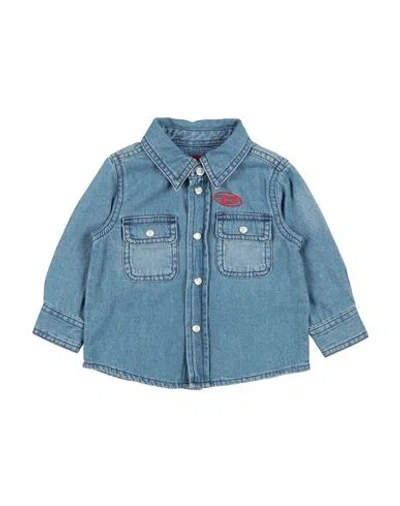 Diesel Babies'  Newborn Boy Denim Shirt Blue Size 3 Cotton