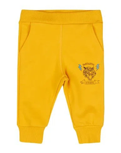 Diesel Babies'  Newborn Boy Pants Yellow Size 3 Cotton, Elastane
