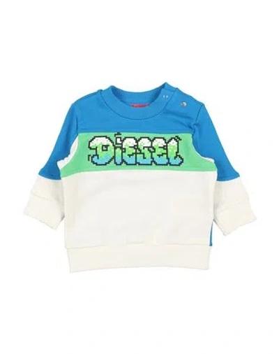 Diesel Babies'  Newborn Boy Sweatshirt Bright Blue Size 3 Cotton, Elastane