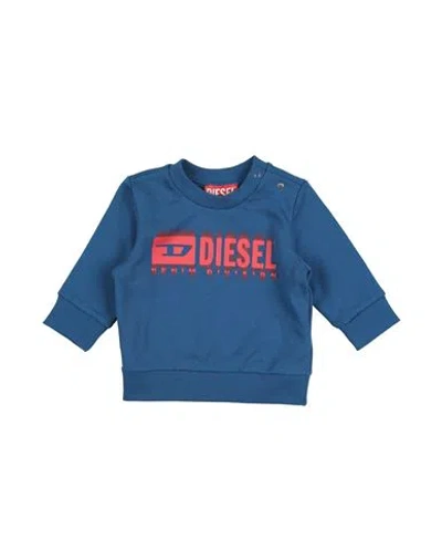 Diesel Babies'  Newborn Boy Sweatshirt Light Blue Size 3 Cotton, Elastane