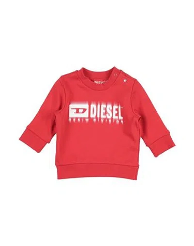 Diesel Babies'  Newborn Boy Sweatshirt Red Size 3 Cotton, Elastane