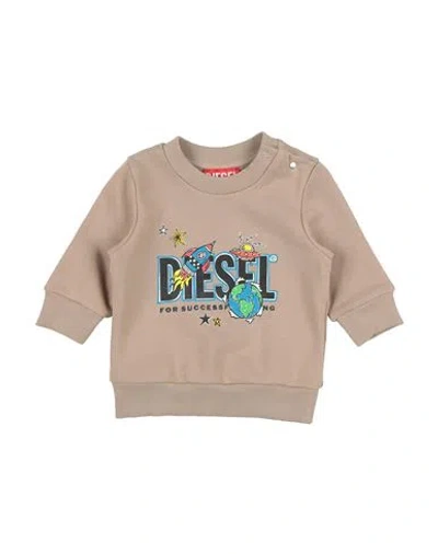 Diesel Babies'  Newborn Boy Sweatshirt Sand Size 3 Cotton, Polyester, Elastane In Neutral