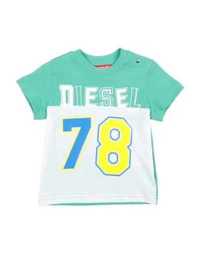 Diesel Babies'  Newborn Boy T-shirt Green Size 3 Cotton