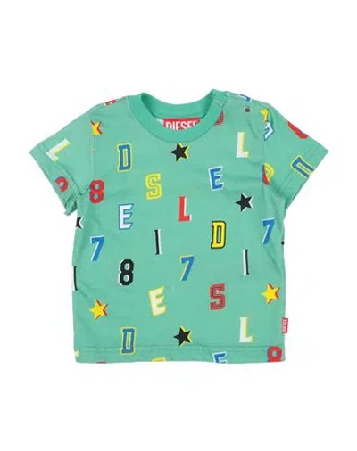 Diesel Babies'  Newborn Boy T-shirt Green Size 3 Cotton