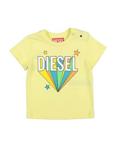 Diesel Babies' Prisma-print Cotton T-shirt In 黄色