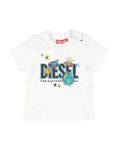 Diesel Babies'  Newborn Boy T-shirt White Size 3 Cotton
