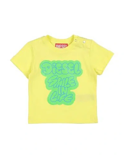 Diesel Babies'  Newborn Boy T-shirt Yellow Size 3 Cotton