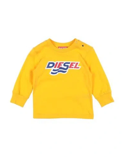 Diesel Babies'  Newborn Boy T-shirt Yellow Size 3 Cotton