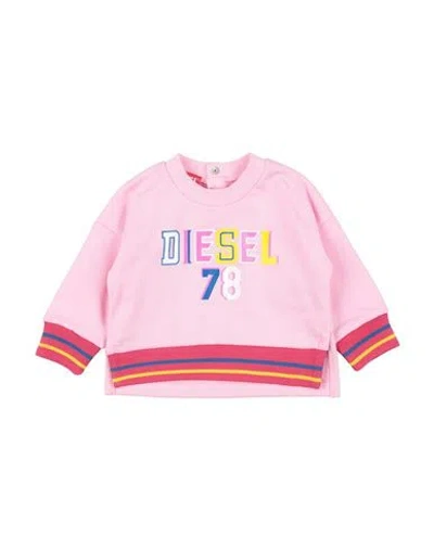 Diesel Babies'  Newborn Girl Sweatshirt Pink Size 3 Cotton, Elastane