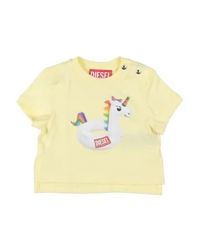 Diesel Babies'  Newborn Girl T-shirt Light Yellow Size 3 Cotton
