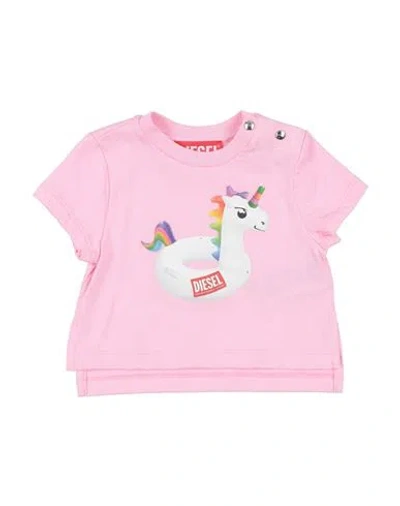 Diesel Babies'  Newborn Girl T-shirt Pink Size 3 Cotton