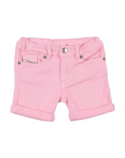 Diesel Newborn Shorts & Bermuda Shorts Pink Size 3 Cotton, Elastane In Pink