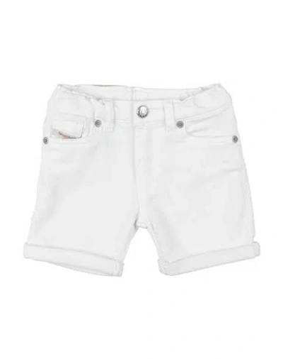 Diesel Newborn Shorts & Bermuda Shorts White Size 3 Cotton, Elastane In White