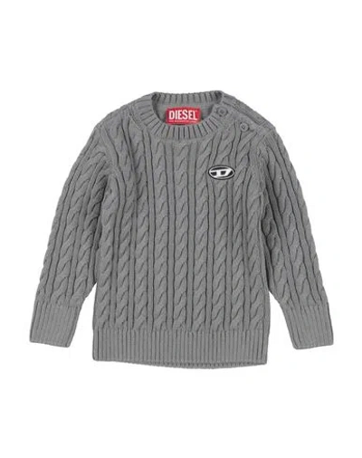 Diesel Babies'  Newborn Sweater Grey Size 3 Cotton In Gray