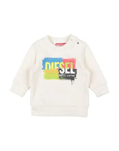 Diesel Babies'  Newborn Sweatshirt Ivory Size 3 Cotton, Elastane In White