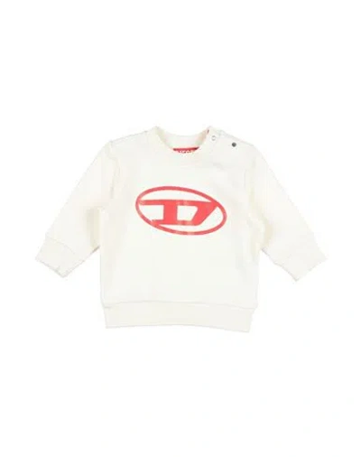 Diesel Babies'  Newborn Sweatshirt Ivory Size 3 Cotton, Elastane In White
