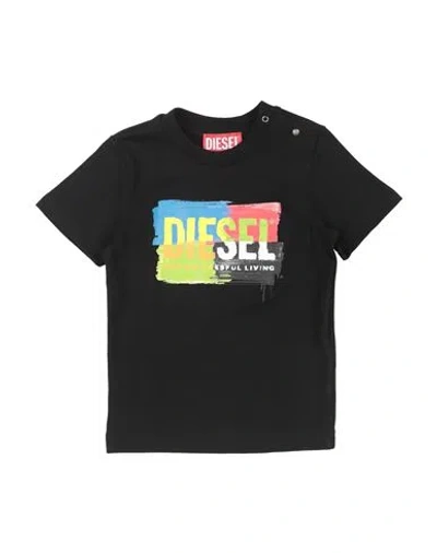 Diesel Babies'  Newborn T-shirt Black Size 3 Cotton