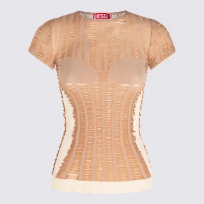 Diesel Nude Cotton Top In Neutral