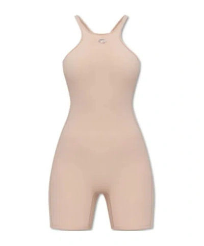 Diesel Nydia-utlt Cut-out Oval-d Jumpsuit In Neutral
