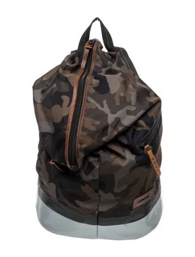 Pre-owned Diesel Nylon Backpack In Black/green