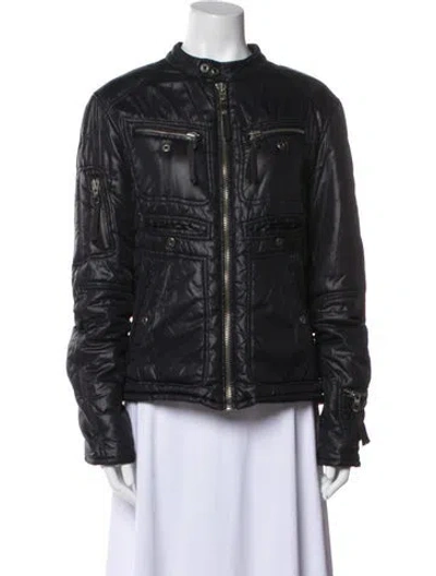 Pre-owned Diesel Nylon Biker Jacket In Black
