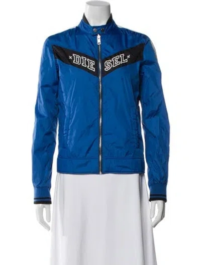 Pre-owned Diesel Nylon Biker Jacket In Blue