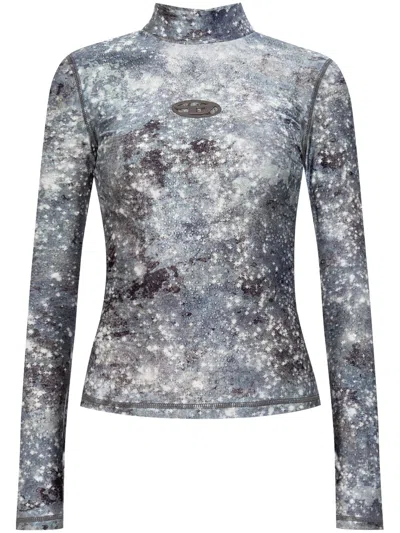 Diesel Nylon Blend Cozy Sweater In Gray
