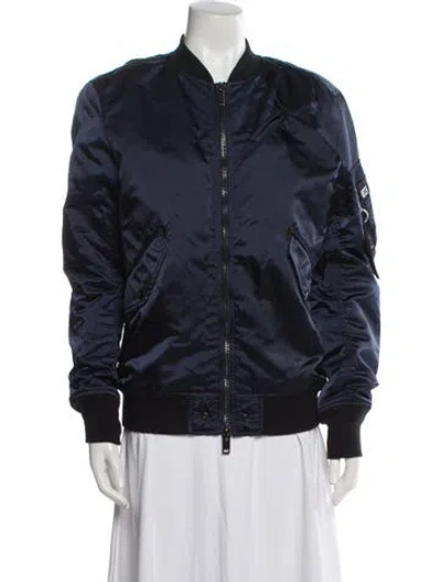 Pre-owned Diesel Nylon Bomber Jacket In Blue