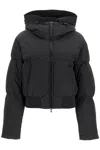 Diesel Nylon Crinkle Hooded Down Jacket In Black