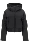 Diesel Nylon Crinkle Hooded Down Jacket In Black