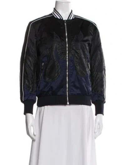 Pre-owned Diesel Nylon Graphic Print Bomber Jacket In Black