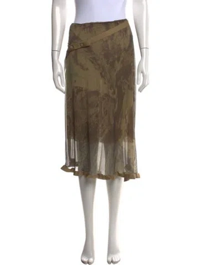 Pre-owned Diesel Nylon Midi Length Skirt In Green
