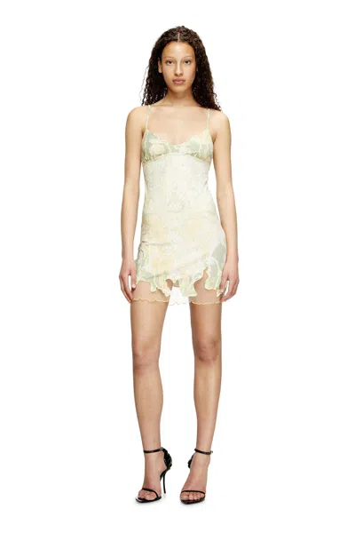 Diesel Nylon Mini Dress With Heraldic Print